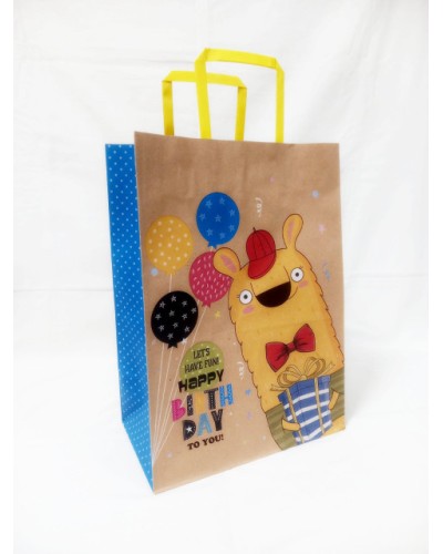 Пакет паперовий 25х15х34,5 см з ручками бурий, ТМ Мандарин