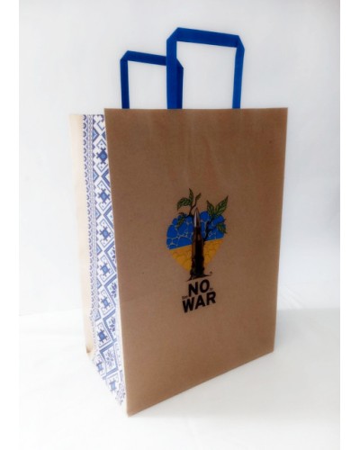 Пакет паперовий з ручками бурий, 25х15х34,5 см