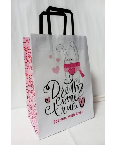 Пакет паперовий білий 25х15х34,5 см, ТМ Мандарин