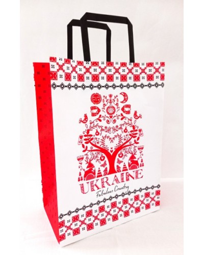 Пакет паперовий білий 25х15х34,5 см, ТМ Мандарин