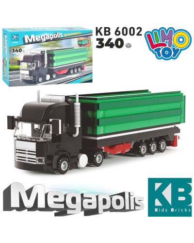 Конструктор «Машина з причепом» на 340 деталей, у коробці 40,5х25х9 см, КВ