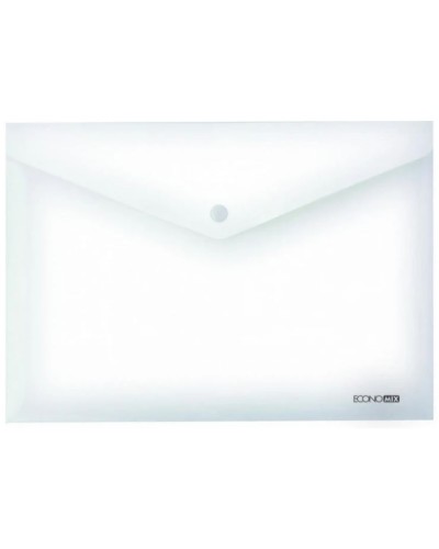 Папка - конверт, В5, на кнопці, прозора, фактура глянець, ТМ Economix