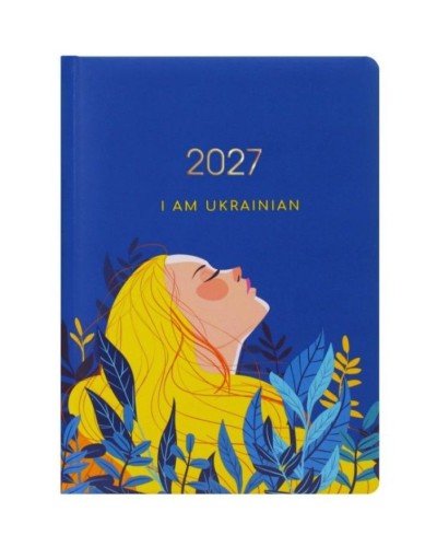 Щоденник датований «I am Ukrainian» А5 на 336 аркушів з обкладинкою з ламінованого картону, ТМ Economix