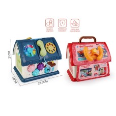 Бізікуб «Будиночок» музичний розвиваючий зі звуком, сортером, годинником, кермом, на батарейці, у картонці 25,5х18х21 см