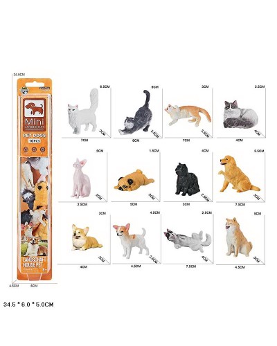 Набір домашніх тварин, по 10 шт у тубусі 34,5х6х5 см