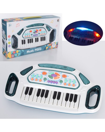 Синтезатор 35 см музичний зі світлом на 24 клавіші з записом, на батарейці, у коробці 39х22,5 см