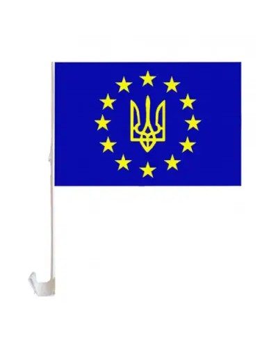 Прапорець «Єврозоюз», для авто, зі штоком, 30х45 см