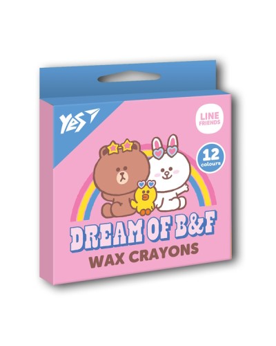 Олівці воскові «Line Friends», 12 кольорів, ТМ YES
