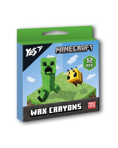 Олівці воскові «Minecraft» на 12 кольорів, ТМ YES