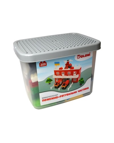 Конструктор «Пожежно-рятувальна частина» на 209 деталей у пластиковому боксі, ТМ Долоні