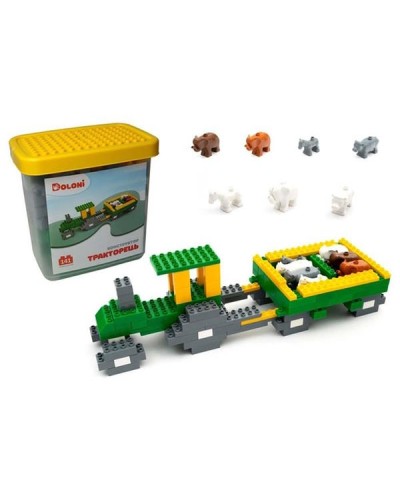 Конструктор «Тракторець» на 141 деталь в пластиковому боксі, ТМ Долоні