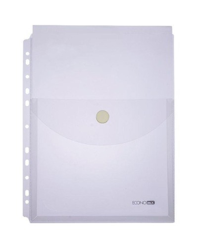 Папка-конверт на липучці А4 180 мкм з перфорацією вертикальна, прозора, ТМ Economix