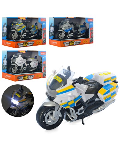 Мотоцикл 18 см зі звуком та світлом, на батарейці, в асортименті, у коробці 21х14,5х11 см