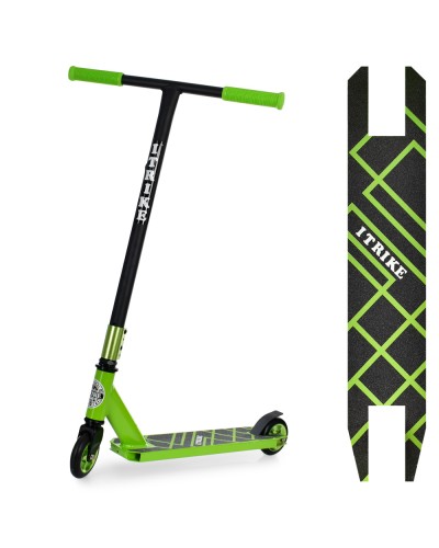 Самокат 2-колісний на сталевій рамі трюковий, ПУ 100 мм, кермом 83-47 см та підніжкою 31-10 см