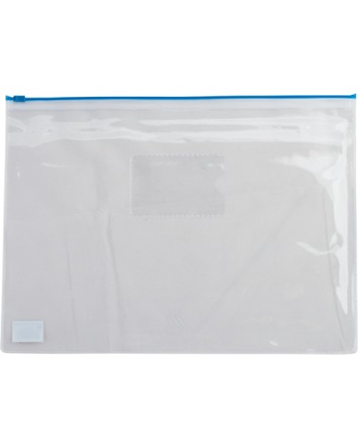 Папка - конверт на пластиковій блискавці А4, синя, ТМ Buromax