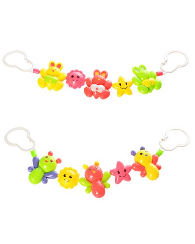 Брязкальце-розтяжка на коляску 46 см, в асортименті, у пакеті 25х8х4 см