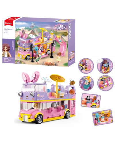 Конструктор «Двоповерховий транспорт-гірка» на 412 деталей з фігурками, у коробці 42,5х29х7 см