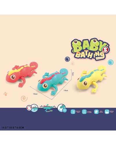 Ящірка водоплавна, заводна, в асортименті, на планшеті 10х14х5 см