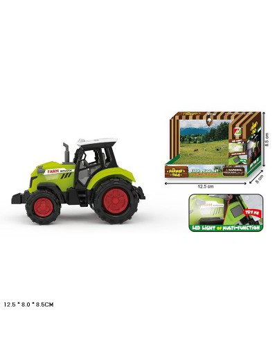 Трактор зі світлом та звуком, на батарейці, у коробці 12х8,5х8 см