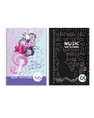 Зошит для нот, А4, 60 аркушів, пружина, ТМ Апельсин