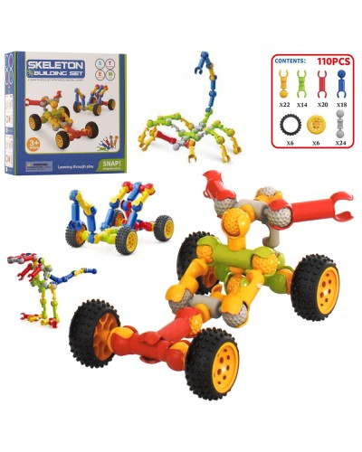 Конструктор шарнірний на 110 деталей, у коробці 23,5х23,5х7 см