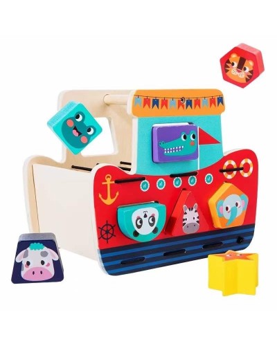 Сортер «Корабель» з пазлом, шнурівкою та геомертичними фігурами, у коробці 21,5х15,5х13 см