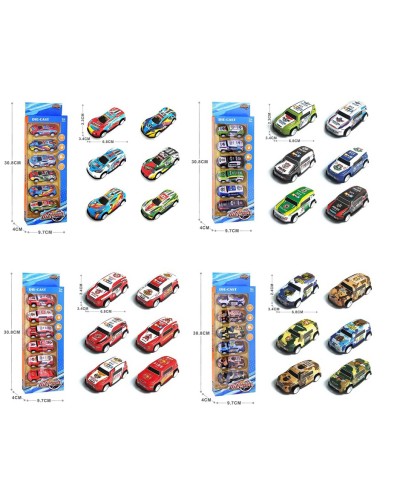 Набір машин з 6 моделей, метал+пластик, в асортименті, у коробці 30,8х9,7х4 см