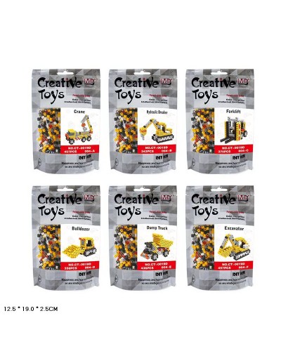 Термомозаїка тривимірна «Будівельна техніка», в асортименті, у пакет 19х12,5х2,5 см