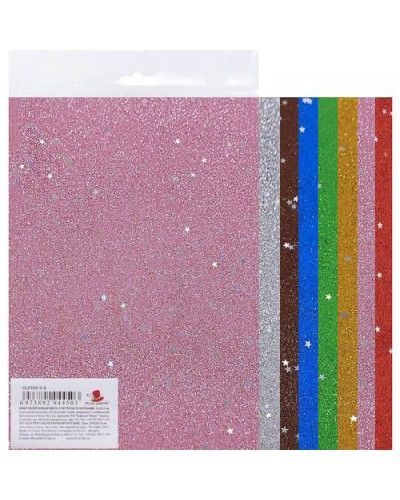 Набір кольорового паперу з глітером 21х29,7 см з 8 аркушів, різнокольоровий, ТМ Мандарин