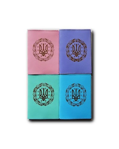 Обкладинка на паспорт «Герб великий» №2, 135х100 мм, шкіра