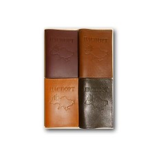 Обкладинка на паспорт «Карта» зі шкіри 135х100 мм