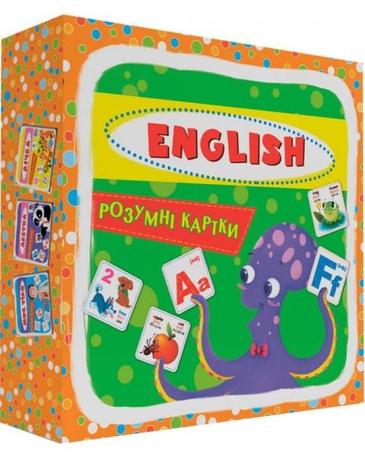 «Розумні картки. English ABC» з 30 картоннх карток 10х10 см, ТМ Кристал Бук