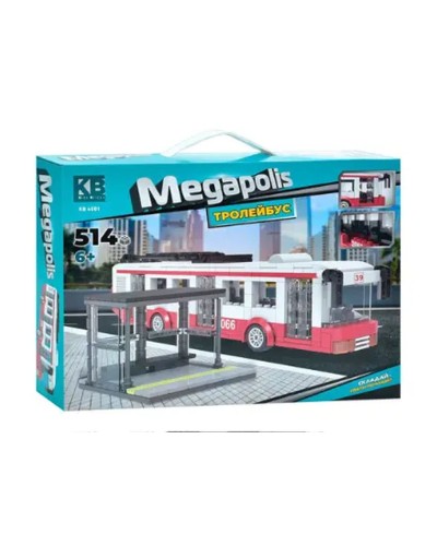 Конструктор «Тролейбус» на 514 деталей, у коробці 45х33,5х7,5 см