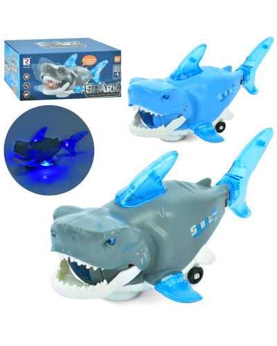 Акула музична 29 см зі світлом, їздить, танцює,на батарейці, в асортименті, у коробці 22,5х10х10,5 см