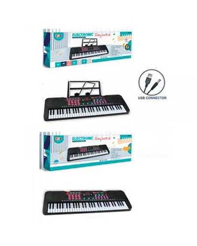 Синтезатор 54 см на 61 клавішу з записом, мікрофоном, демо, 16 ритмів, регулятором гучності, USB