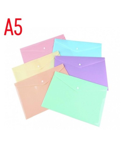 Папка-конверт на кнопці А5 180 мкм фактура «глянець», пастельне асорті, ТМ Optima