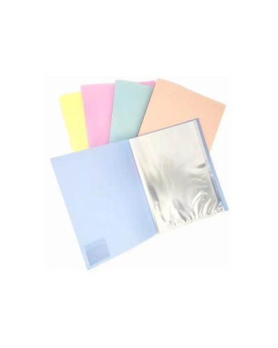Папка А4 з 20 файлами 25 мкм з фактурою «глянець», пастельне асорті, ТМ Optima