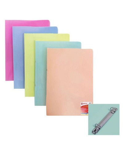 Папка пластикова А4 на 2 кільця глянець, пастельне асорті, ТМ Optima