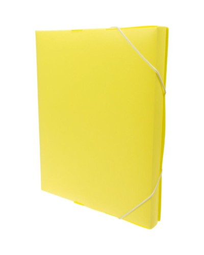 Папка - бокс, А4, на гумках, 30 мм, пастельна жовта, ТМ Optima