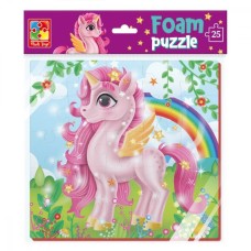 Пазли м`які «Рожевий єдиноріг» 25 елементів, у пакеті 30,5х34,5 см, ТМ Vlady Toys