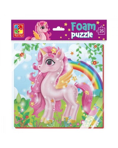 Пазли м`які «Рожевий єдиноріг» 25 елементів, у пакеті 30,5х34,5 см, ТМ Vlady Toys