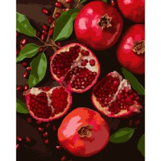 Картина за номерами з алмазною мозаїкою «Сокові гранати», 40х50 см., SANTI