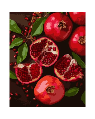 Картина за номерами з алмазною мозаїкою «Сокові гранати», 40х50 см., SANTI