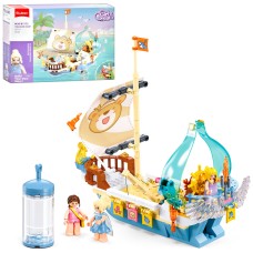 Конструктор «Рожева серія. Корабель» 27,3 см, на 287 деталей з 2 фігурками, у коробці 38х29х7 см, SLUBAN