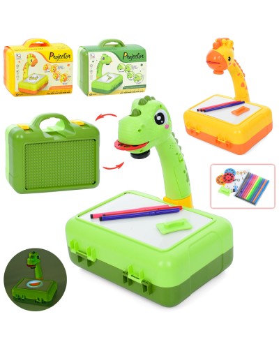 Проектор для малювання «Динозавр», слайди, маркери 12 шт, звук, світло, на батарейці, в асортименті