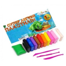 Повітряний пластилін на 12 кольорів зі стеками, 108 г, Hipe