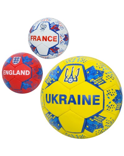 М'яч футбольний 5 розміру, ПУ1 4 мм, ручної роботи на 32 панелі, вагою 400-420 г, в асортименті, у пакеті