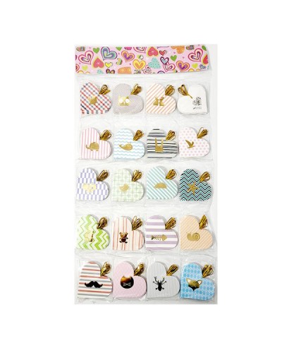 Валентинки «Серця», 6х8 см, в асортименті, ТМ Leader