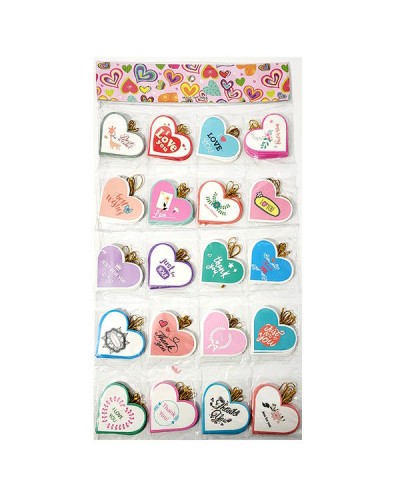 Валентинки «Cерця», 8х6 см, в асортименті, ТМ Leader