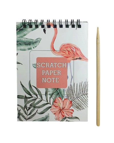 Скретчбук «Фламінго»,А6, 10 аркушів, чорний, з паличкою, TM J.Otten